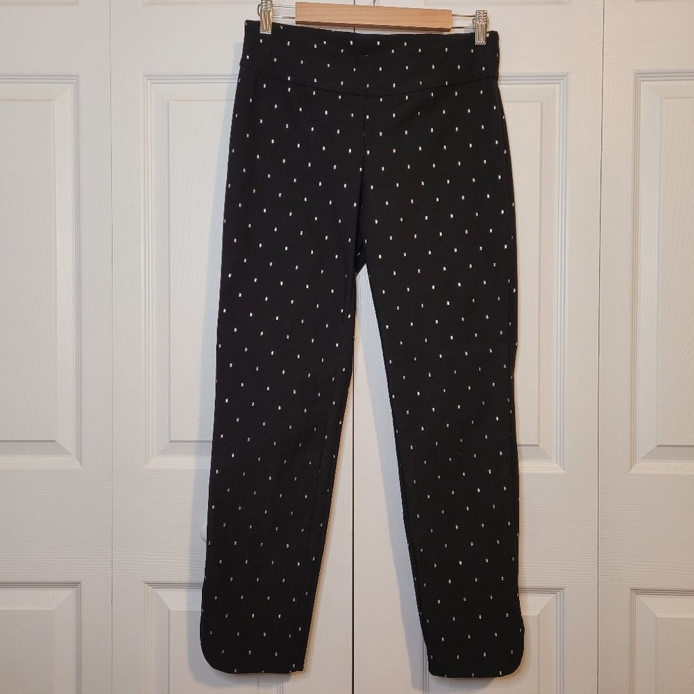 🍂 Up! Petal-Slit Slim Black Pants